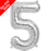 Mini Air Fill Number 5 Foil Balloon Silver - The Ultimate Balloon & Party Shop