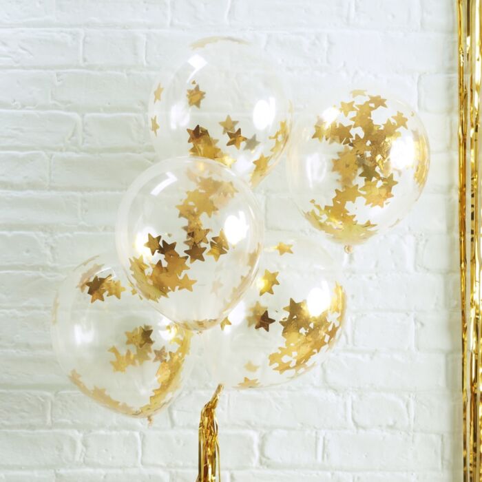 Star Confetti Balloons - Gold