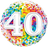 18" Foil Age 40 Balloon - Rainbow Confetti