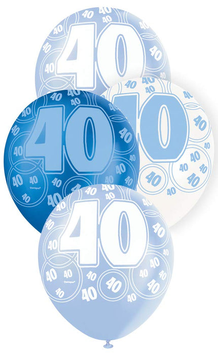 Age 40 Asst Birthday Balloons (6pk)