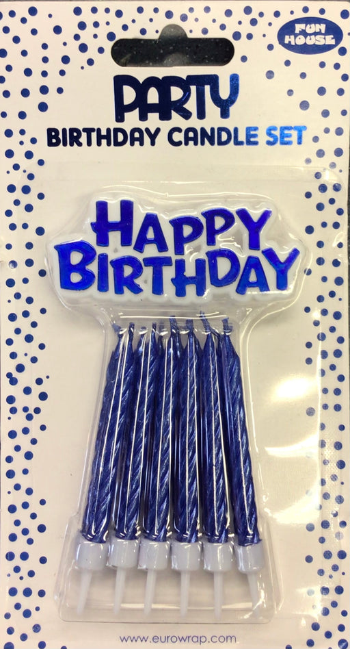 Candle & Cake Topper Set - Blue