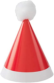 Cone Party Hats - Christmas Pom Poms