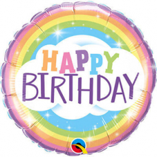 18" Foil Happy Birthday - Pastel Rainbow