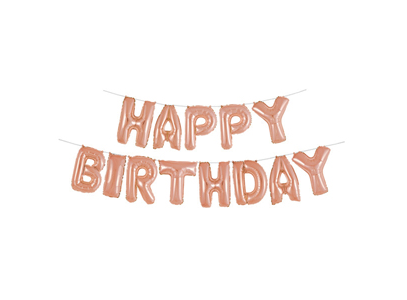 Happy Birthday Balloon Banner in Rose Gold - The Ultimate Balloon & Party Shop