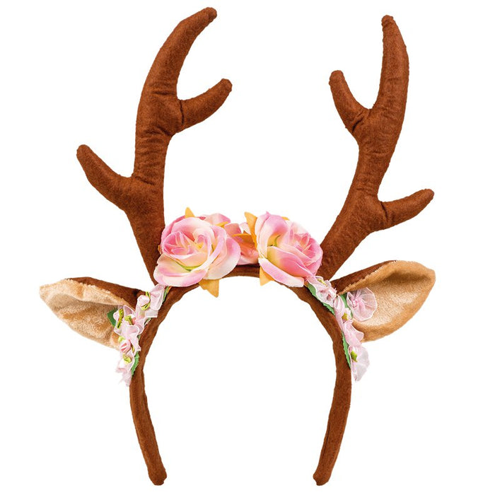 Flower Antler Headband - Asst Colours.