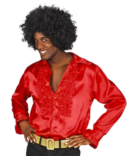 70s Disco Ruffled Satin Shirt (Hire)