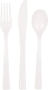 Plastic Cutlery Set (18pk) - White