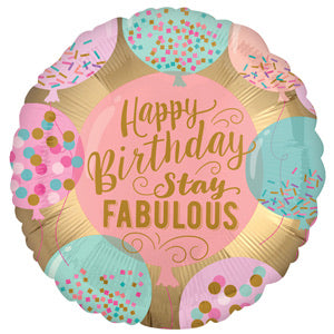 18" Foil Happy Birthday - Fabulous - The Ultimate Balloon & Party Shop