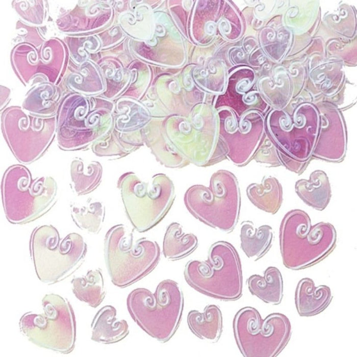 Iridescent Hearts Table Confetti