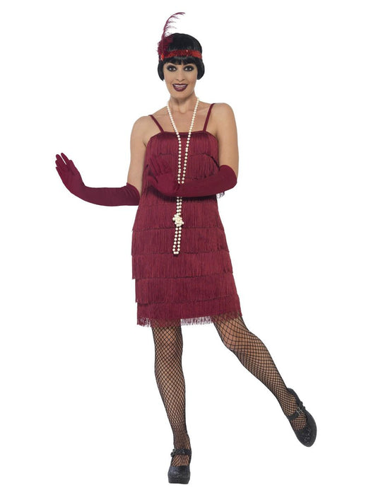 1920's Flapper Burgundy (Short) Costume