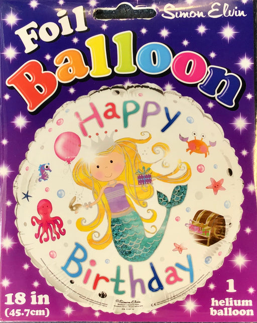 Happy Birthday Foil Balloon - Mermaid - The Ultimate Balloon & Party Shop