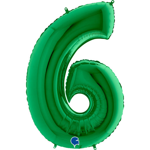 Number 6 Foil Balloon Lime Green - The Ultimate Balloon & Party Shop