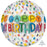 Orb Happy Birthday Foil Balloon - Clear Bright - The Ultimate Balloon & Party Shop
