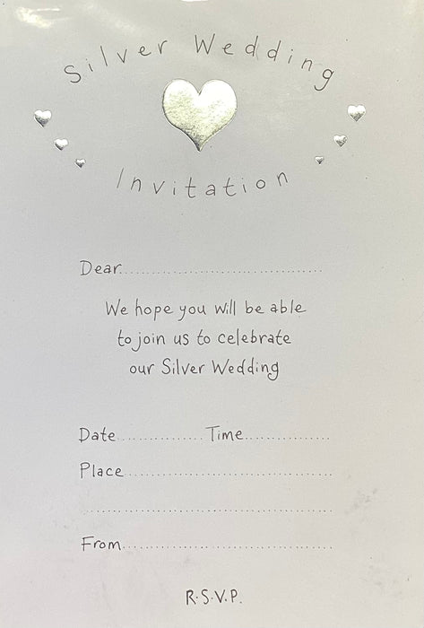 Anniversary Invitations - Silver Wedding (20pk)