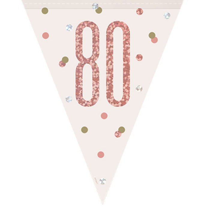 Age 80 Bunting - Rose Gold