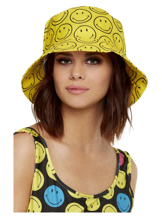 Smiley Print Bucket Hat