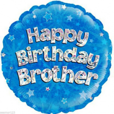 18" Foil Happy Birthday - Brother Blue Glitz