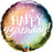 18" Foil Happy Birthday - Pastel Ombré white writing