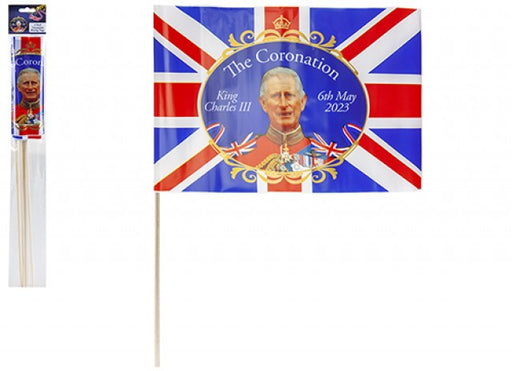 King Charles Coronation Waving Flag (4pk)
