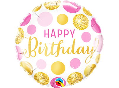 18" Foil Happy Birthday Pink & Gold