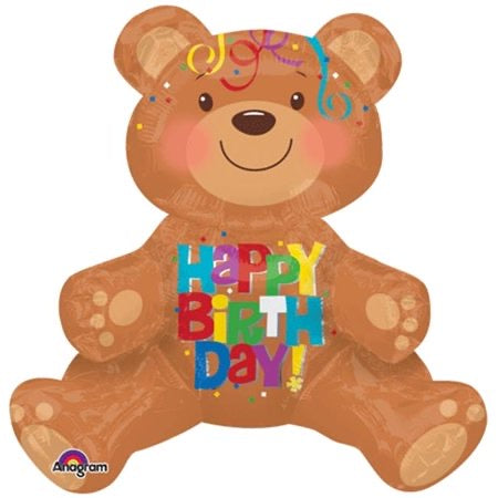 Air Filled Birthday Bear Balloon - The Ultimate Balloon & Party Shop