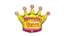 Large Birthday Queen Gold Crown Supershape Balloon