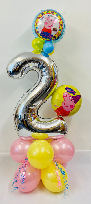 Age Themed Balloon Column - Peppa Pig