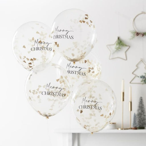 Christmas Confetti Balloons - Golden Trees - The Ultimate Balloon & Party Shop