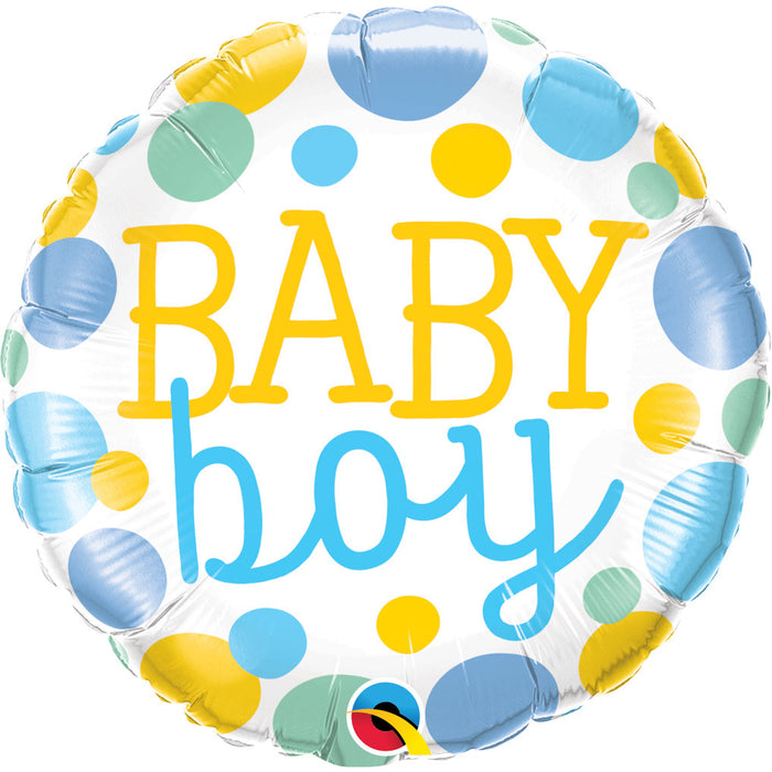 18" Foil Baby Boy Spots Balloon