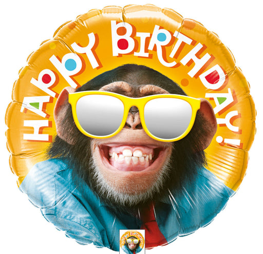 18" Foil Happy Birthday - Smiling Monkey - The Ultimate Balloon & Party Shop
