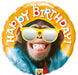 18" Foil Happy Birthday - Smiling Monkey - The Ultimate Balloon & Party Shop