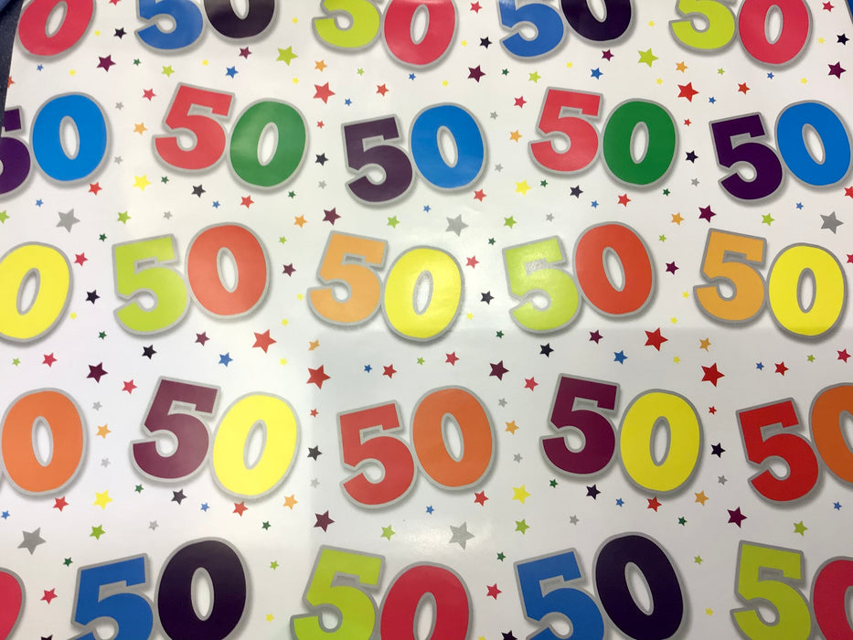 Birthday Gift Wrap - Age 50 - The Ultimate Balloon & Party Shop