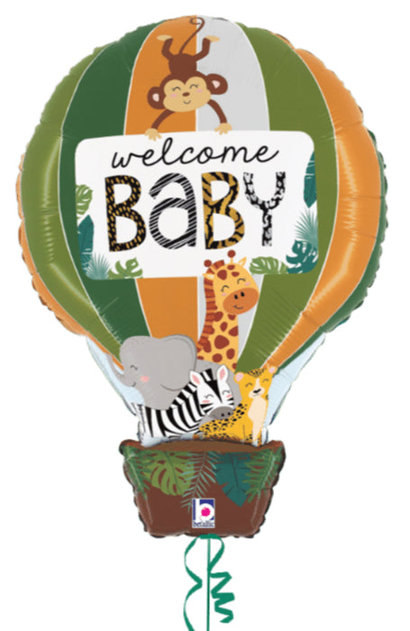 Welcome Baby Jungle Large Printed Balloon