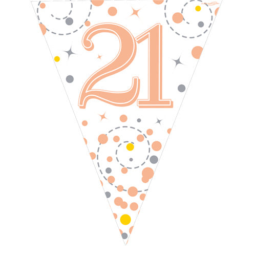Age 21 Bunting - Rose Gold - The Ultimate Balloon & Party Shop