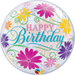 Qualatex Happy Birthday Bubble Balloon -  Floral - The Ultimate Balloon & Party Shop