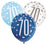 Age 70 Asst Birthday Balloons 6 Pack - Blue/White