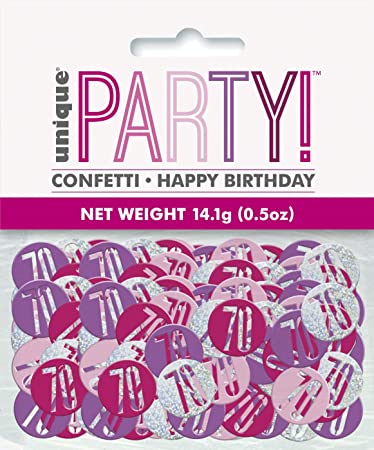 Birthday Table Confetti - Various Ages - Pink