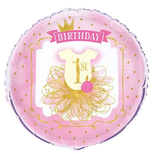 18" Foil 1st Birthday Balloon - Pink Tutu - The Ultimate Balloon & Party Shop