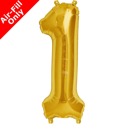 Mini Air Fill Number 1 Foil Balloon Gold - The Ultimate Balloon & Party Shop