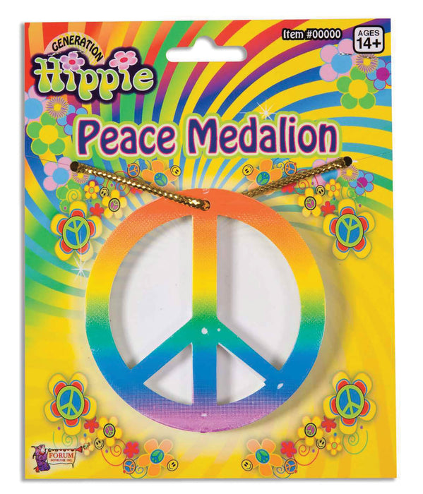 Rainbow Peace Medallion Necklace