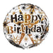 18" Foil Happy Birthday - Black & Gold Stars - The Ultimate Balloon & Party Shop