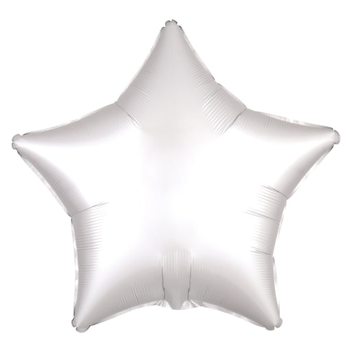 18" Foil Star Balloon - Silk White