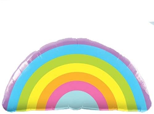 36” Foil Rainbow Shape Balloon - Pastel - The Ultimate Balloon & Party Shop