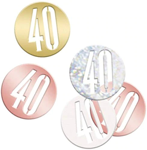 Age 40 Table Confetti- Rose Gold