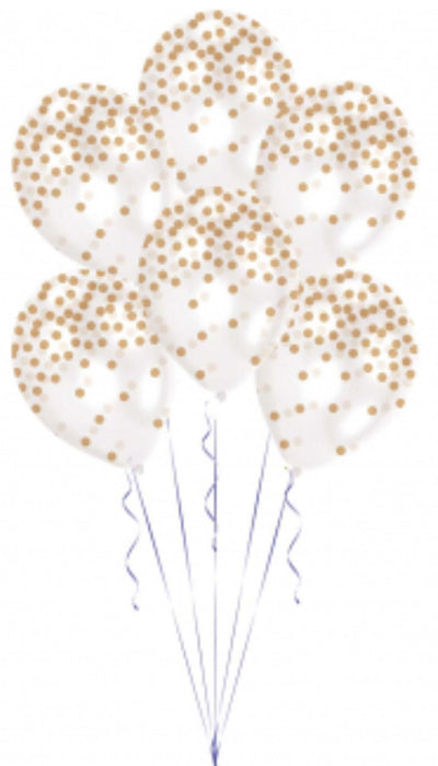 Confetti Print Balloons - Gold