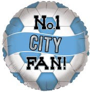 18" Foil No.1 Football Fan Balloon - Manchester City