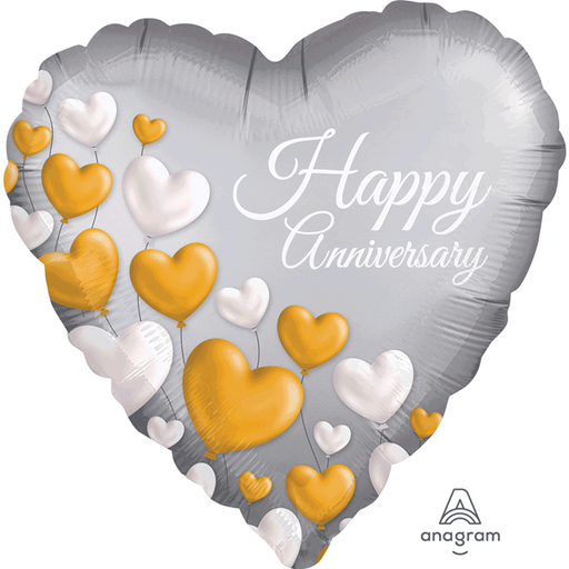 18" Foil Happy Anniversary Heart Balloon