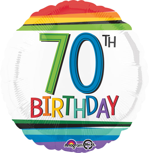 18" Foil Age 70 Bright Birthday Balloon