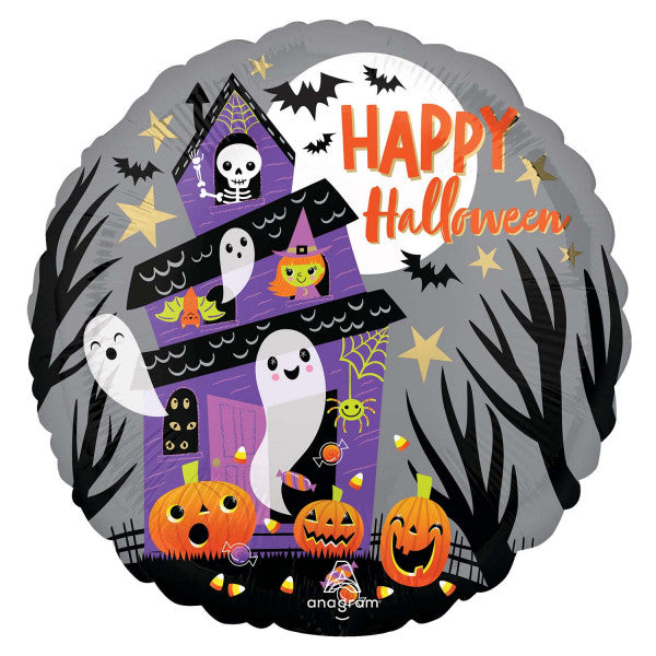 18" Foil Halloween Balloon - Haunted House