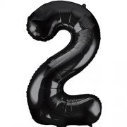 Number 2 Foil Balloon Black